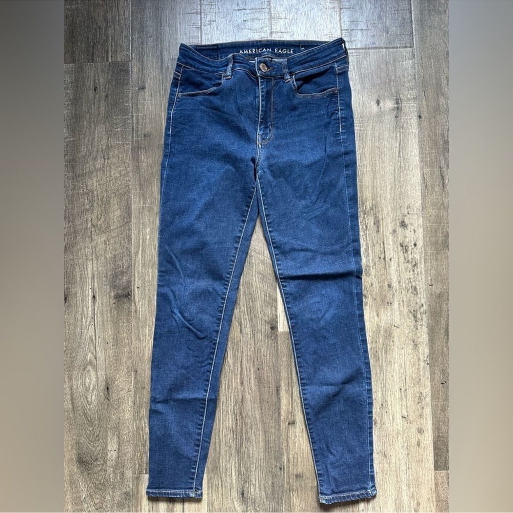 American Eagle Outfitters Women's Dark Blue Skinny Jeans